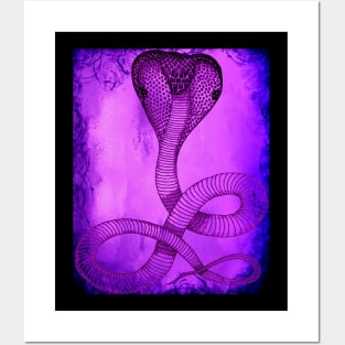 Purple Fire Cobra Cool Design Posters and Art